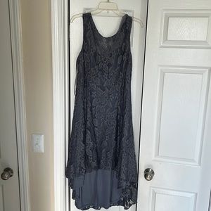 Grey blue high to low dress in a size 12.